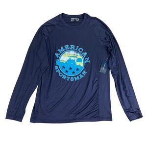 Club Room Mens Long Sleeve Rash Guard Swim Shirt Navy Blue M